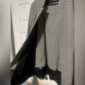 Kasper Black & White Chevron Blazer with matching skirt.  Both pieces size 14W